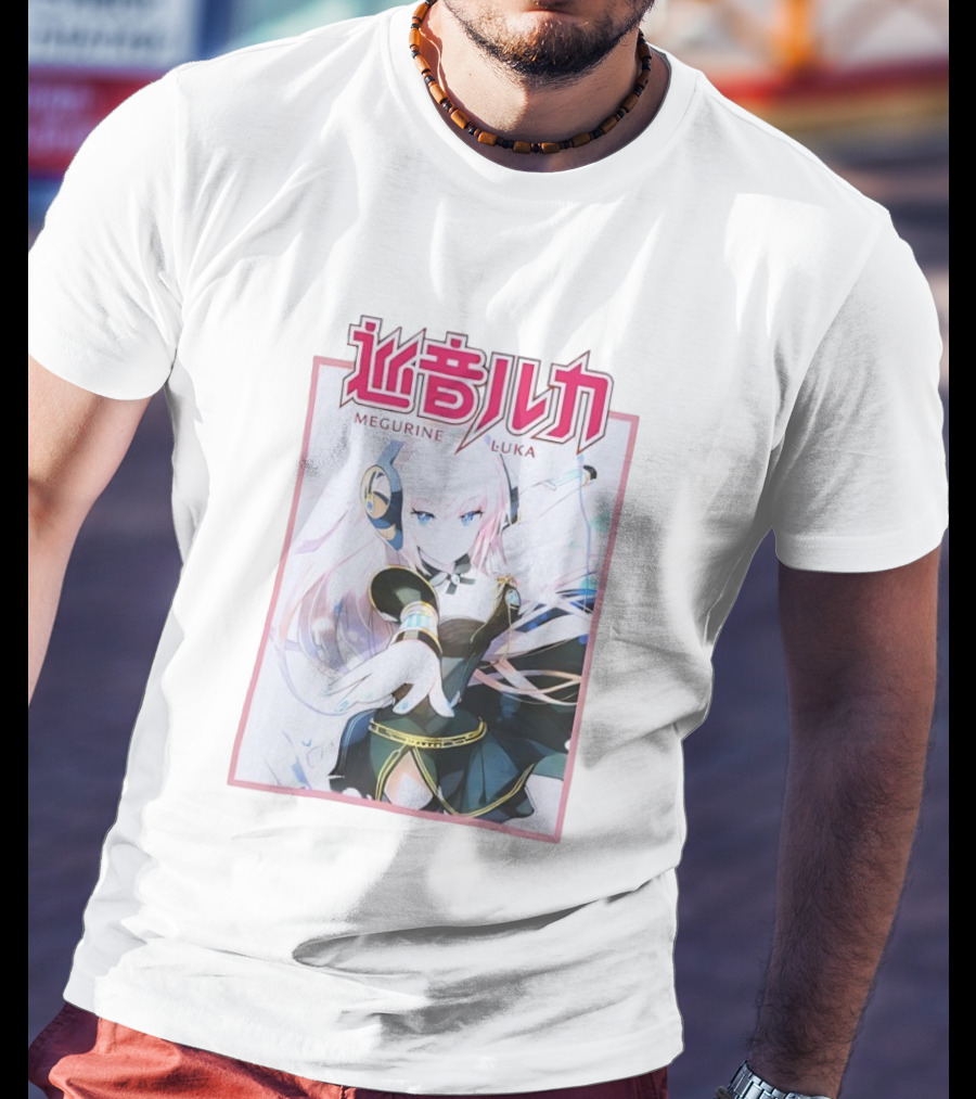 Megurine Luka Anime Vocaloid Headphones And Outfit T-Shirt
