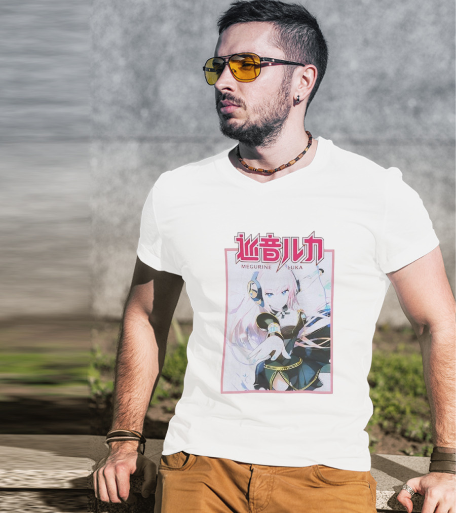 Megurine Luka Anime Vocaloid Headphones And Outfit T-Shirt