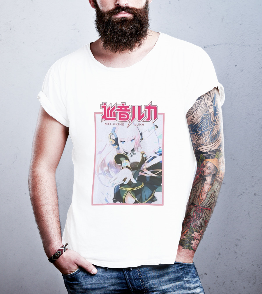 Megurine Luka Anime Vocaloid Headphones And Outfit T-Shirt