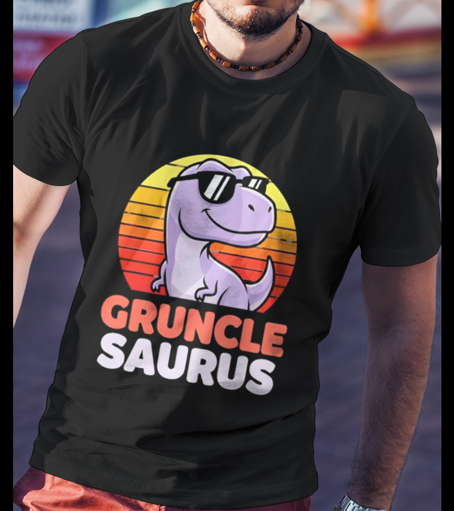 ```Gruncle Saurus Dinosaur With Sunglasses Retro Style``` T-Shirt