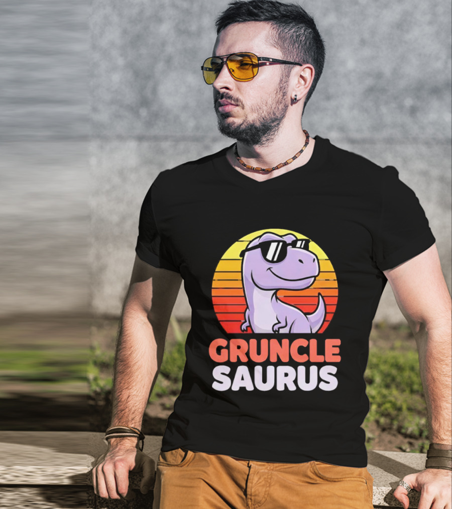 ```Gruncle Saurus Dinosaur With Sunglasses Retro Style``` T-Shirt