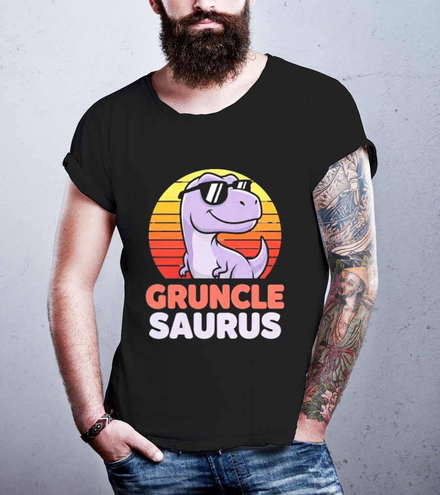 ```Gruncle Saurus Dinosaur With Sunglasses Retro Style``` T-Shirt