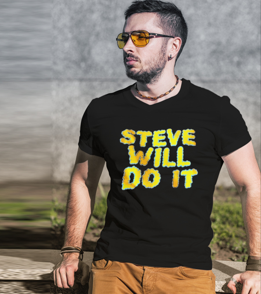 Steve Will Do It Yellow Blue T-Shirt