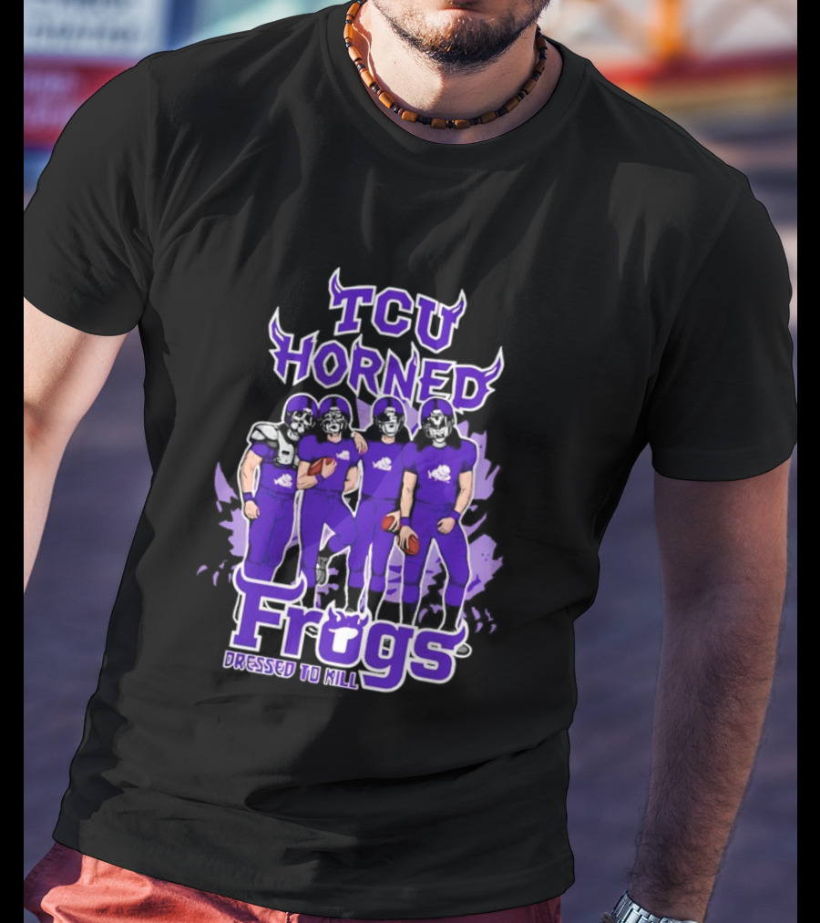 TCU Horned Frogs Dressed To Kill Football Team Purple Fan T-Shirt