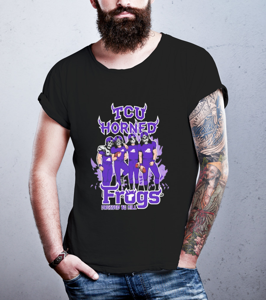 TCU Horned Frogs Dressed To Kill Football Team Purple Fan T-Shirt
