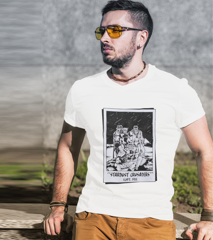 Stardust Crusaders Egypt 1988 Characters Group Scene T-Shirt