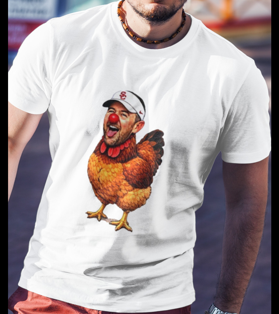 USC Coach Lincoln Riley Chicken Parody With Red Nose Clown Face T-Shirt