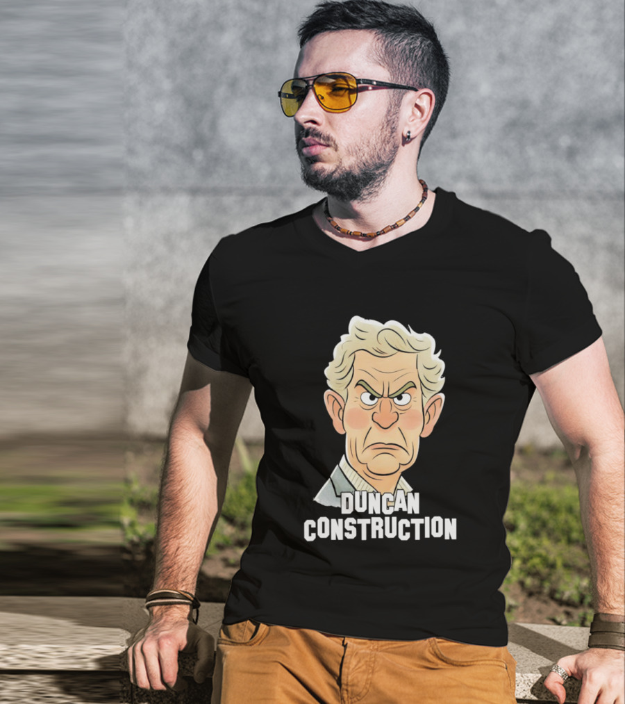 Duncan Construction Grumpy Caricature T-Shirt