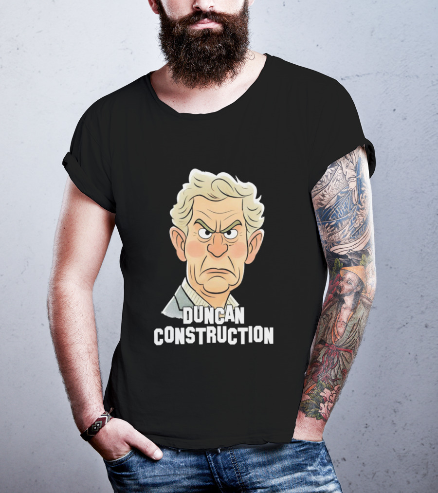 Duncan Construction Grumpy Caricature T-Shirt
