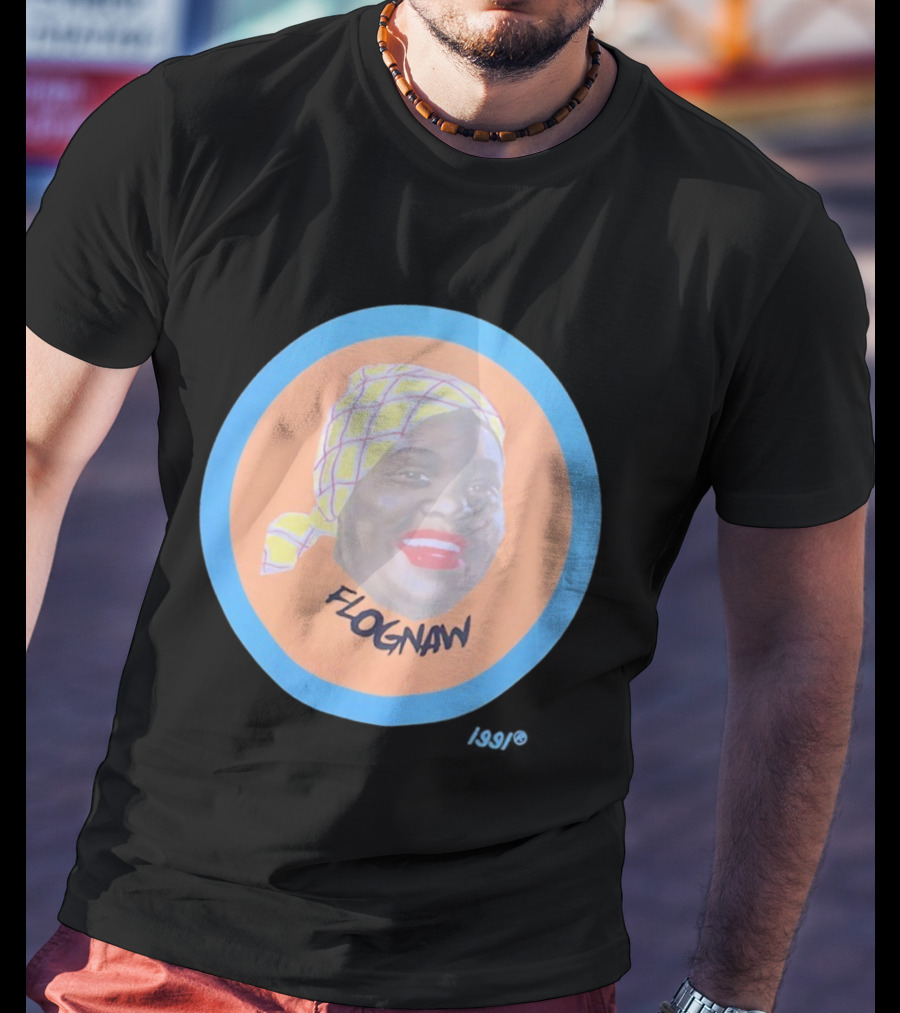 Golf Wang Flognaw Portrait Yellow Scarf Oval Blue Border T-Shirt