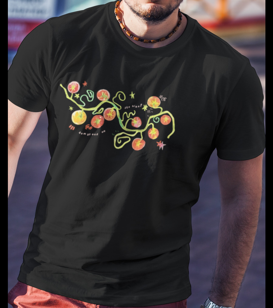 The Vine Tomato On Stars And Swirls T-Shirt