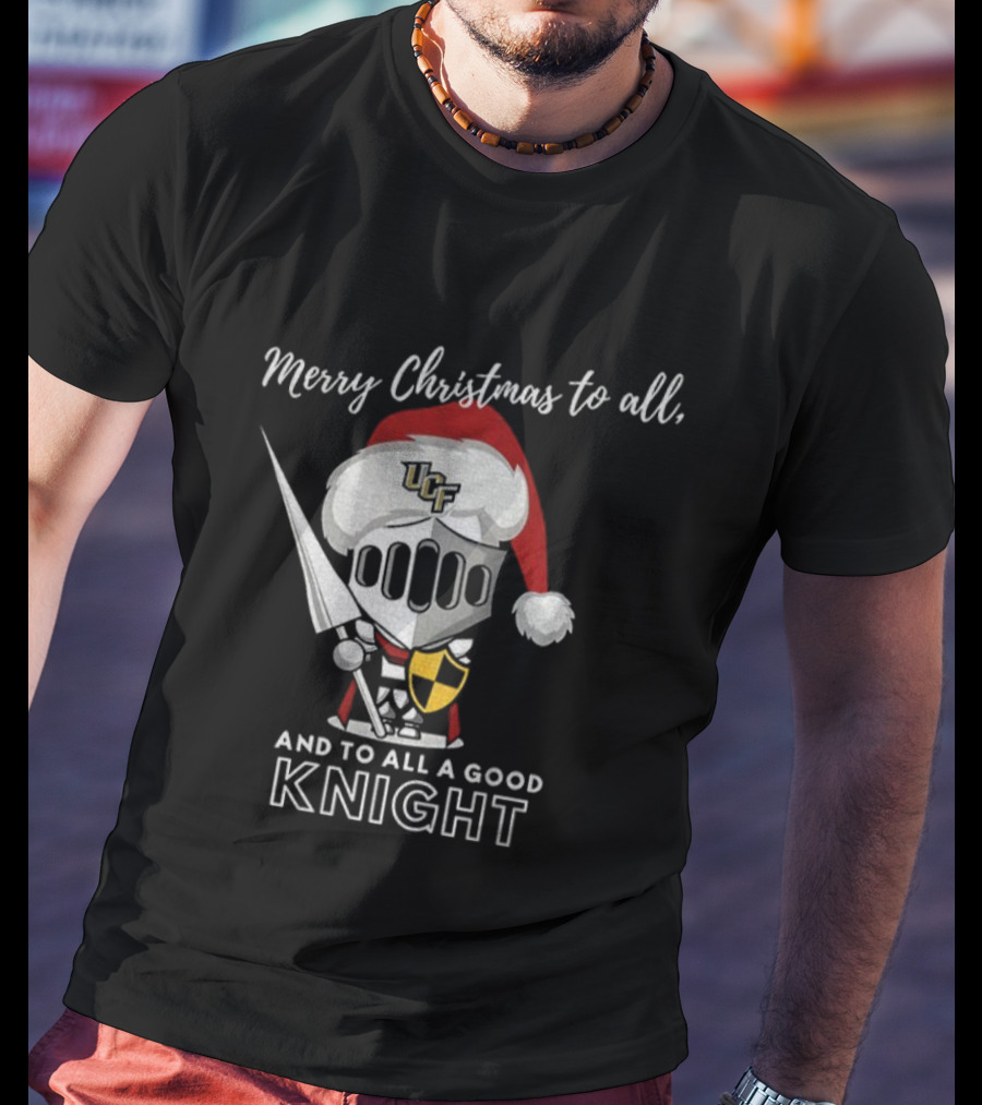 UCF Knight Merry Christmas To All And To All A Good Knight Santa Hat T-Shirt