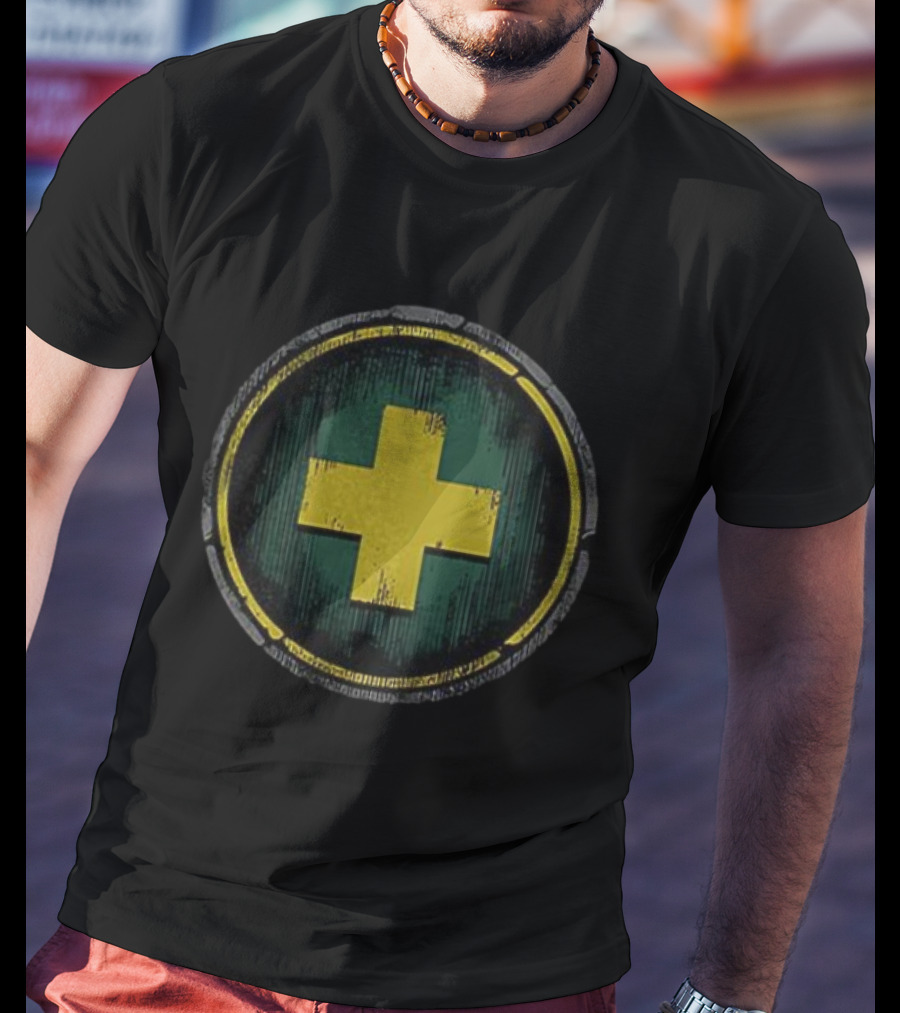 Wow Dungeon Role Heal Iconic Yellow Cross T-Shirt