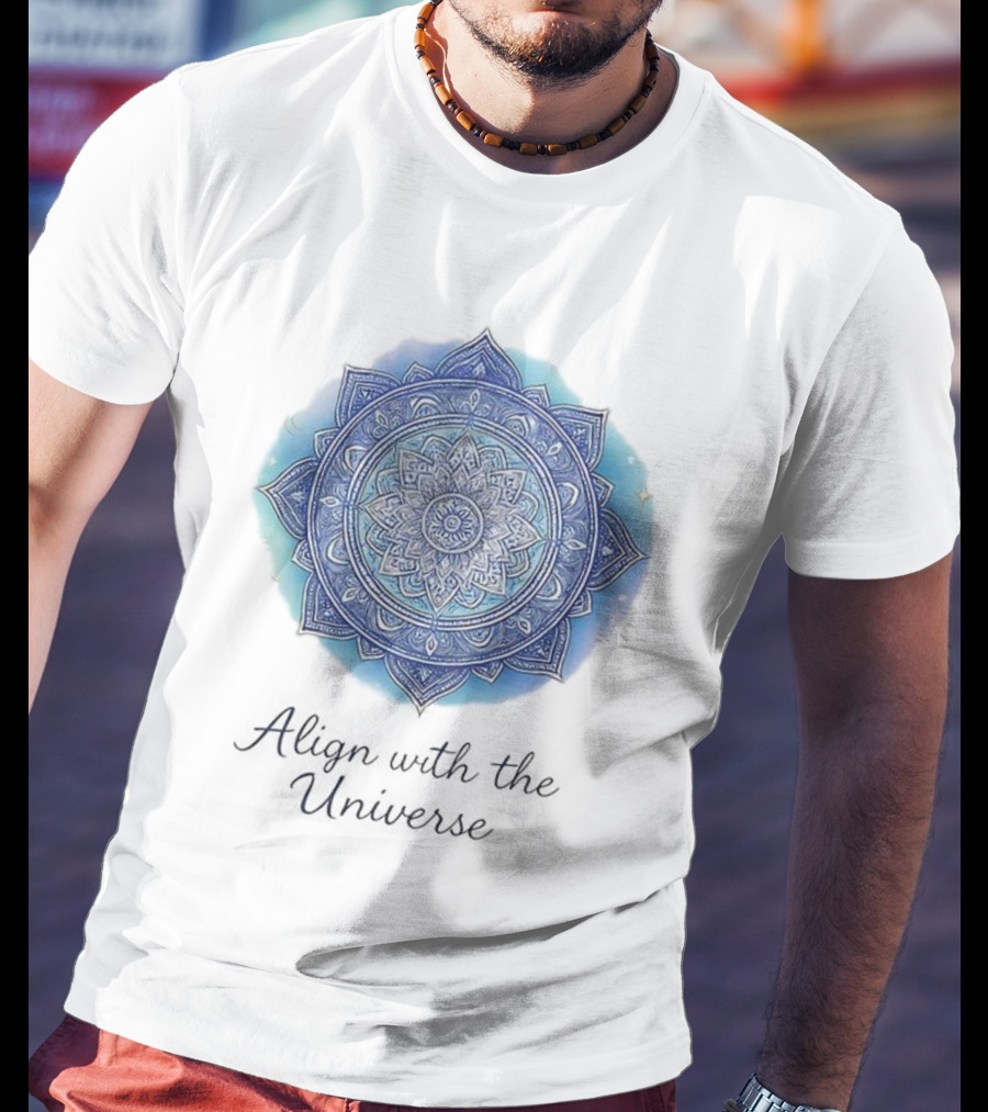 Align With The Universe Mandala Blue Celestial T-Shirt