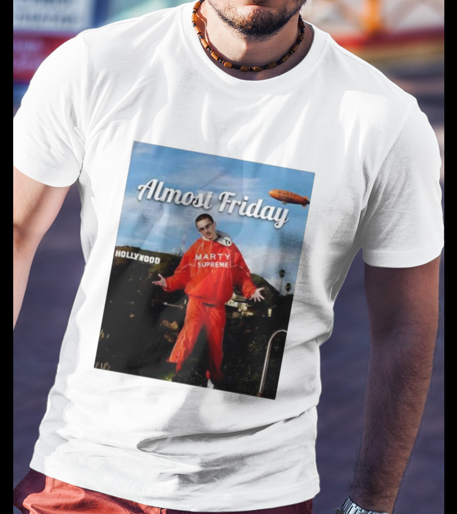 Almost Friday Marty Supreme Hollywood Hills Sky Blimp T-Shirt