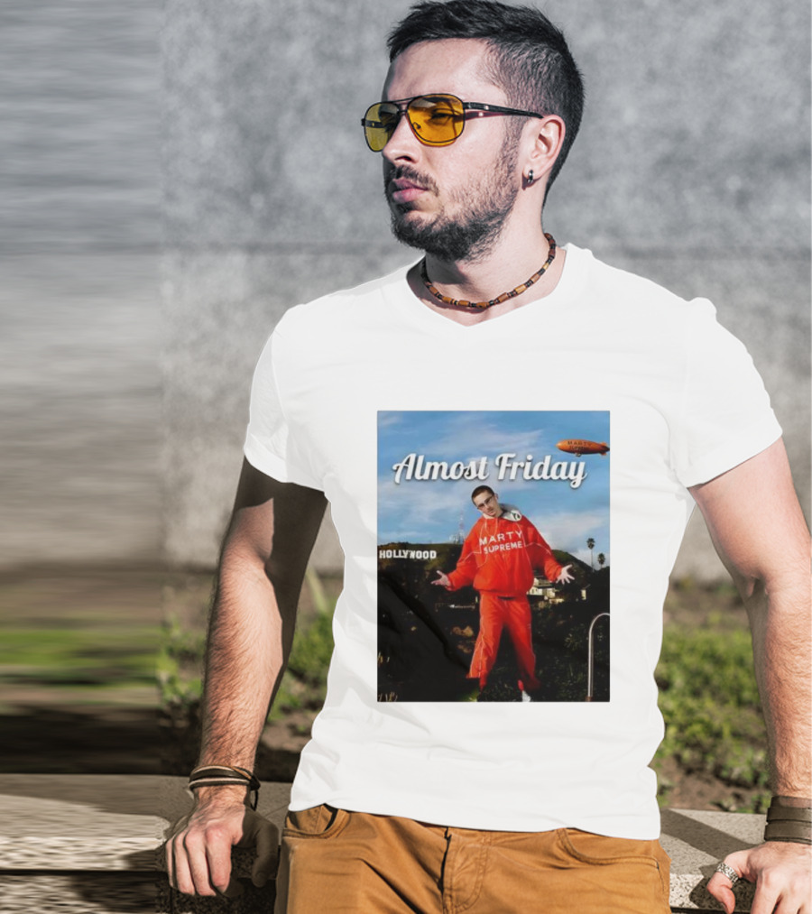 Almost Friday Marty Supreme Hollywood Hills Sky Blimp T-Shirt