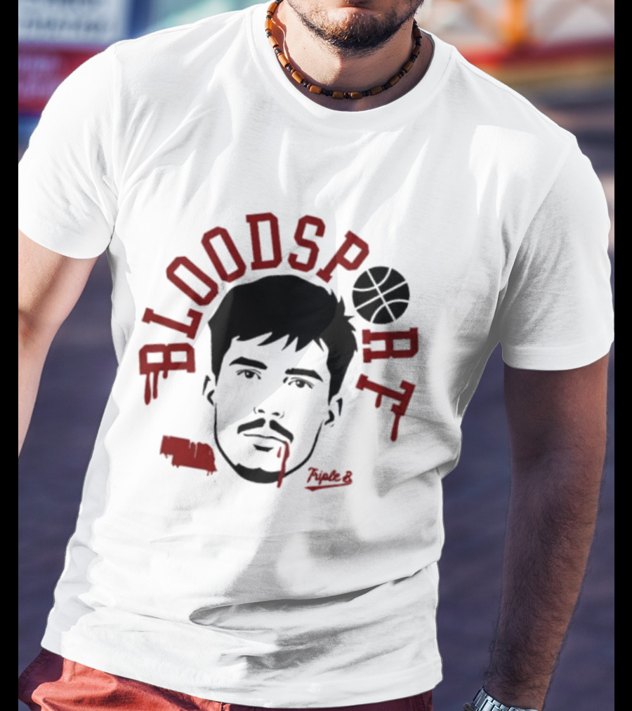 Bloodsport Basketball Player Face With Signature T-Shirt