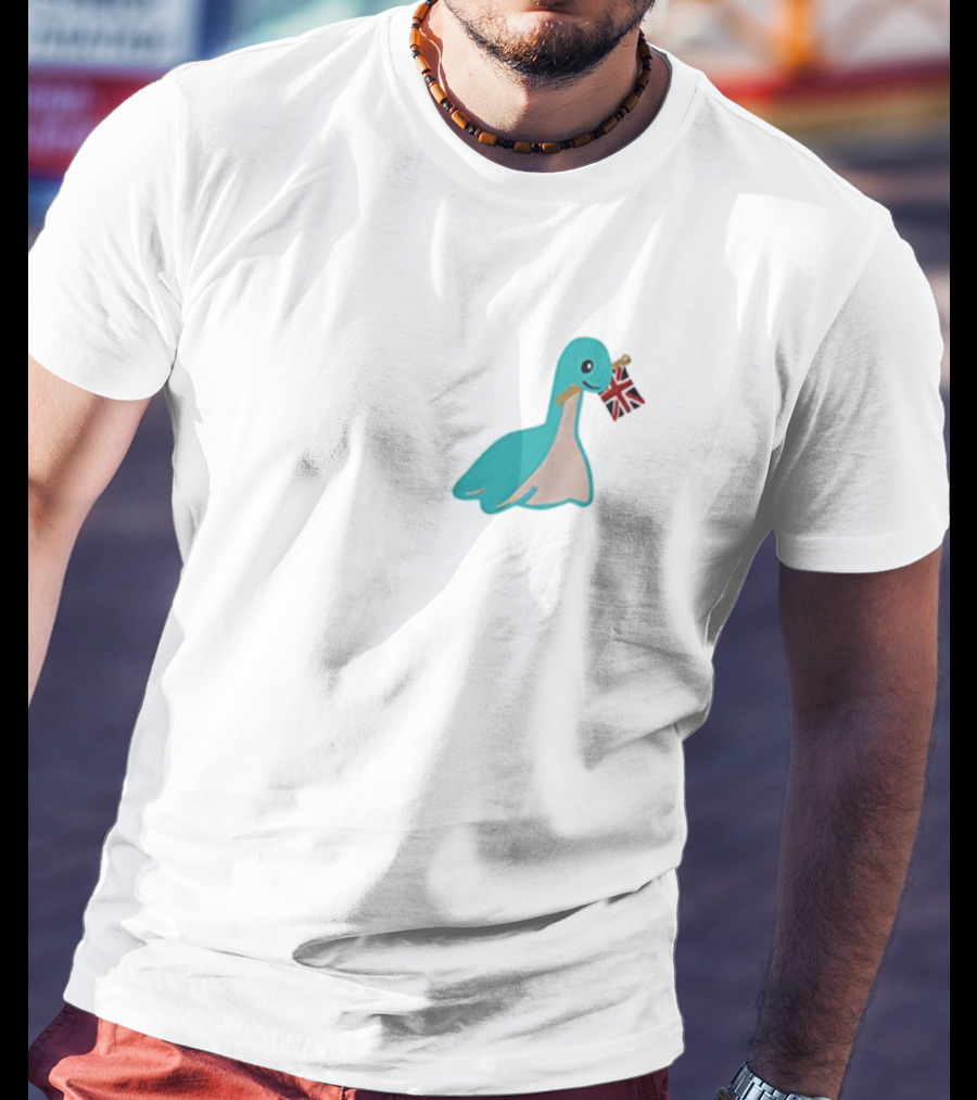 Cute Nessie Loch Ness Dinosaurs British Flag Union Jack T-Shirt