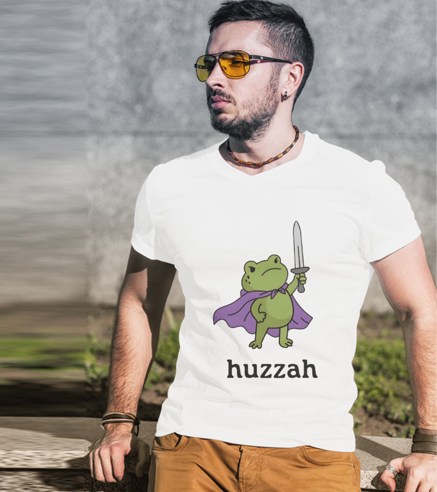 Huzzah Frog Purple Cloak Sword T-Shirt