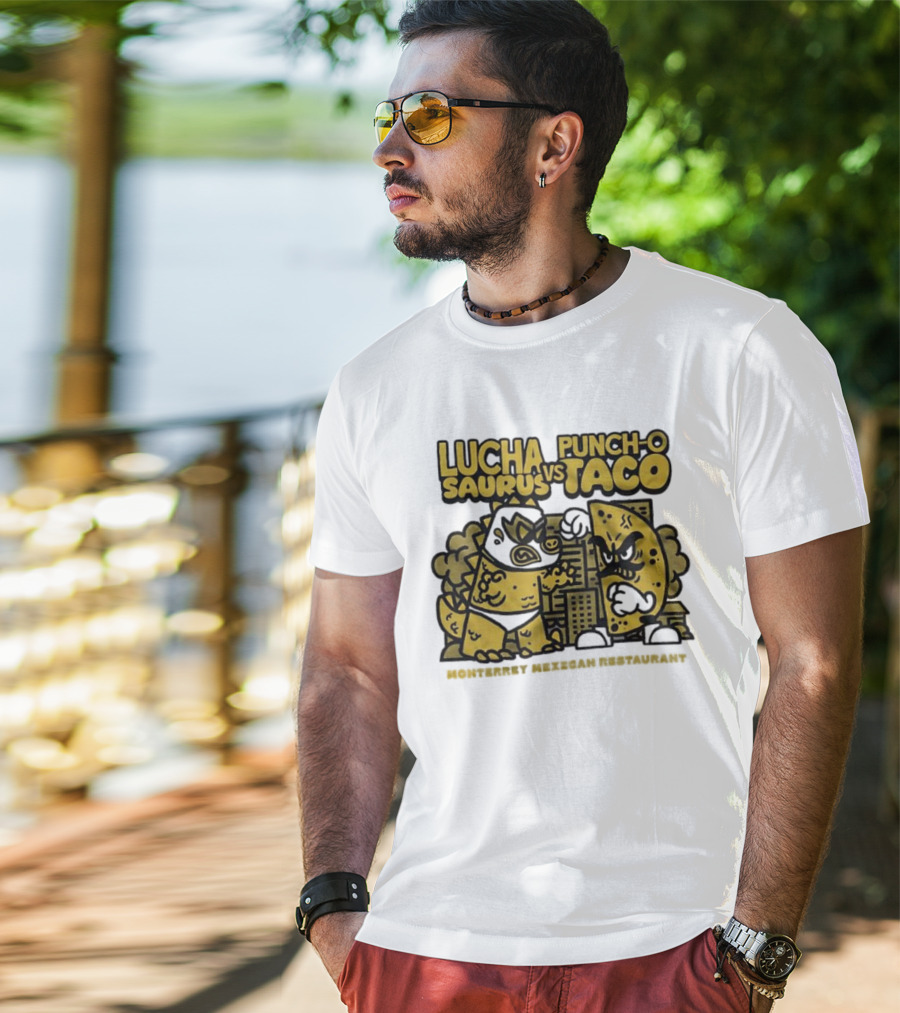 Lucha Saurus Vs Punch O Taco Monterrey Mexican Artistry T-Shirt