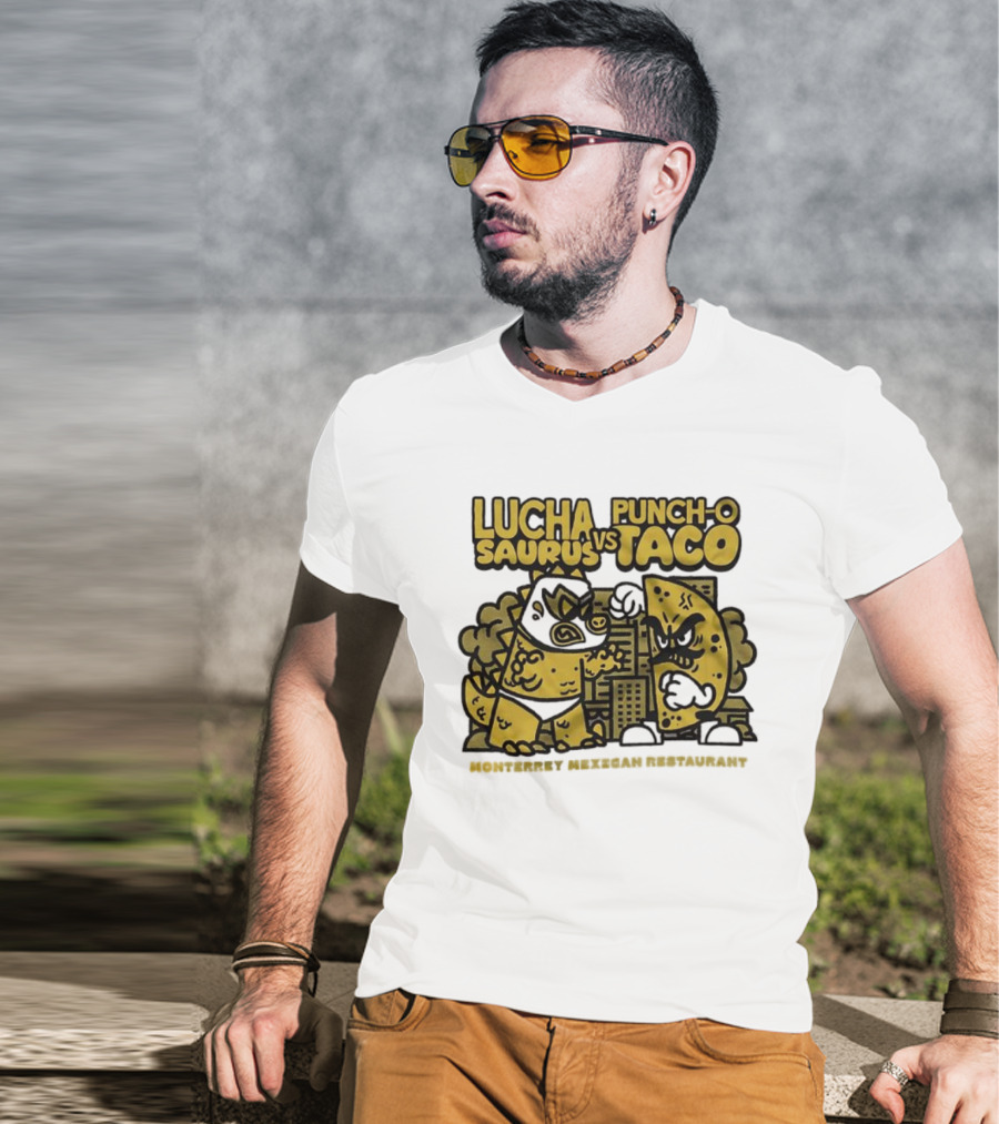 Lucha Saurus Vs Punch O Taco Monterrey Mexican Artistry T-Shirt