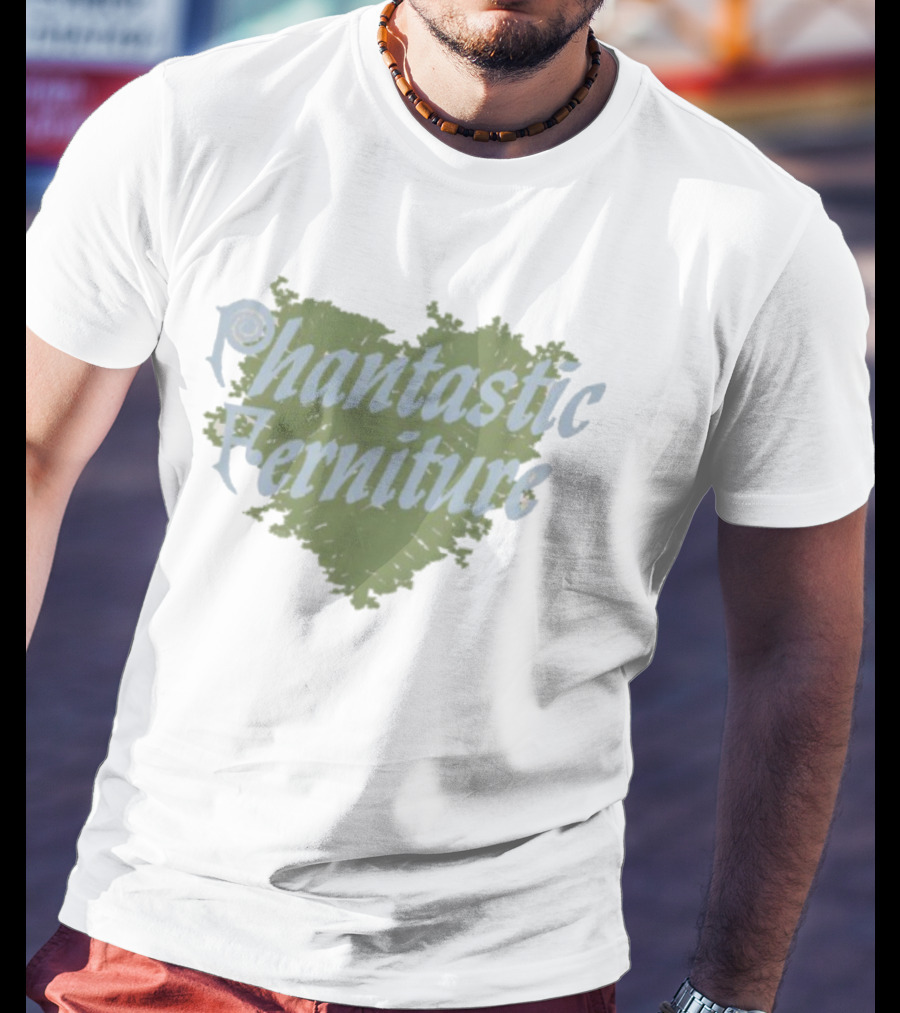 Phantastic Ferniture Green Heart Textured Lettering T-Shirt