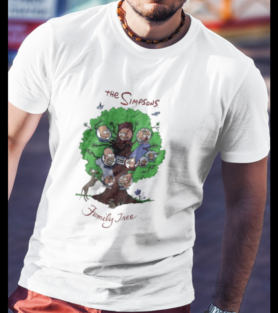 The Simpsons Family Tree Illustration With Iconic Characters Doubling As Branches T-Shirt