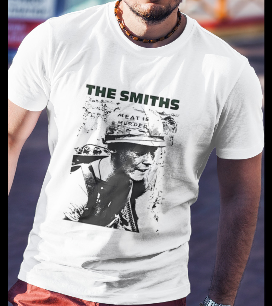 The Smiths Meat Is Murder 1985 Vietnam War Documentary Soldier Helmet T-Shirt