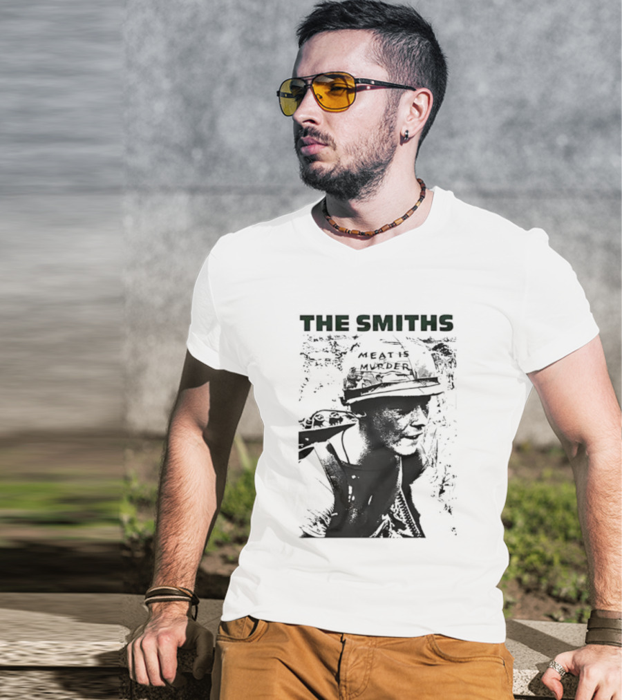 The Smiths Meat Is Murder 1985 Vietnam War Documentary Soldier Helmet T-Shirt
