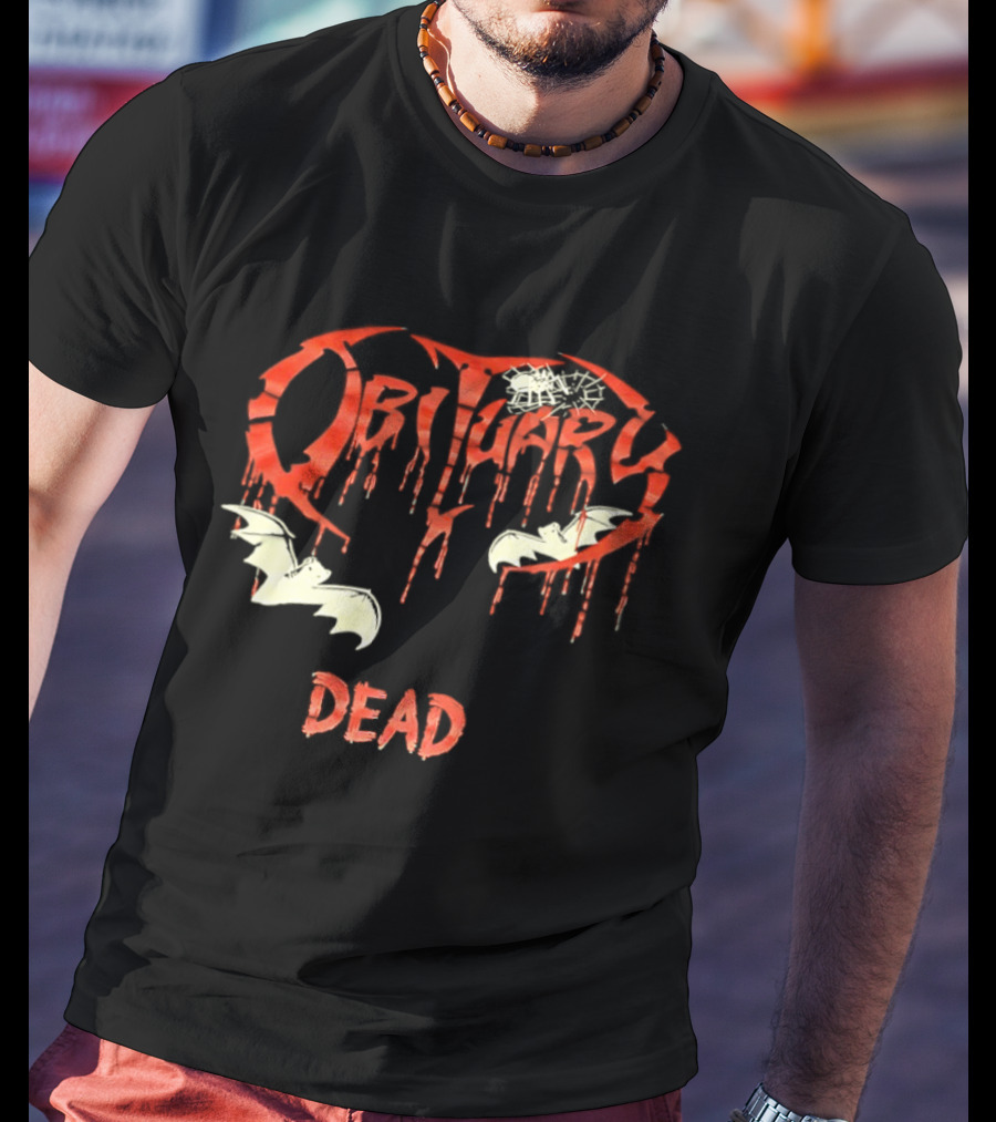 Obituary Dead Dripping Blood Bats T-Shirt