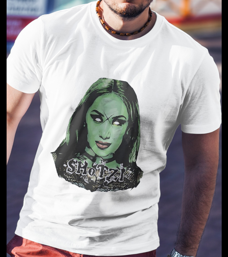 Shotzi Blackheart Green Face Horror T-Shirt