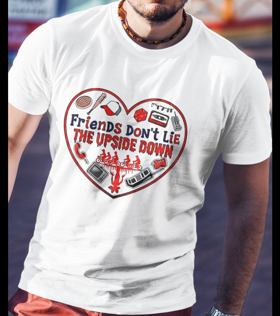 Friends Don’t Lie The Upside Down Stranger Things Heart Vintage T-Shirt