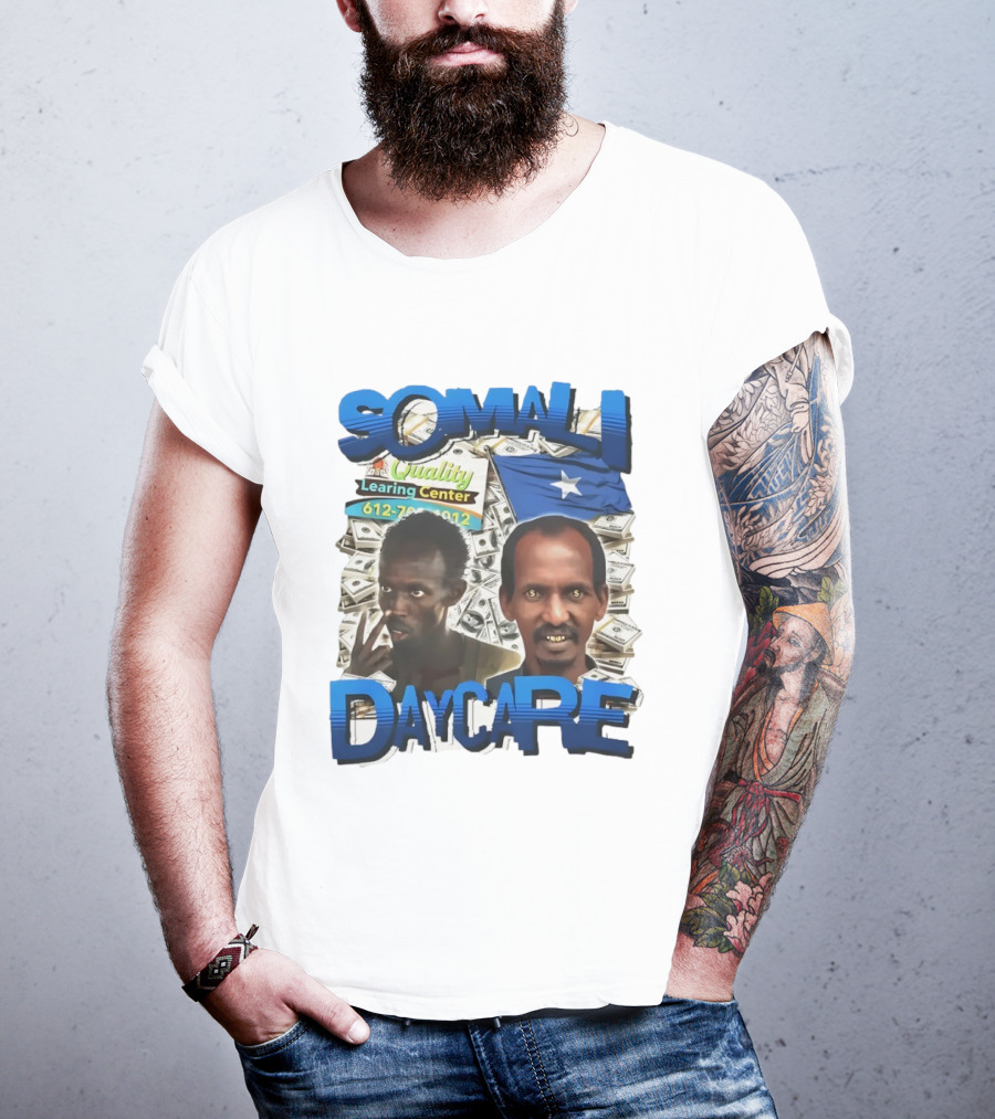 Somali Daycare Quality Learning Center Dollar Background T-Shirt