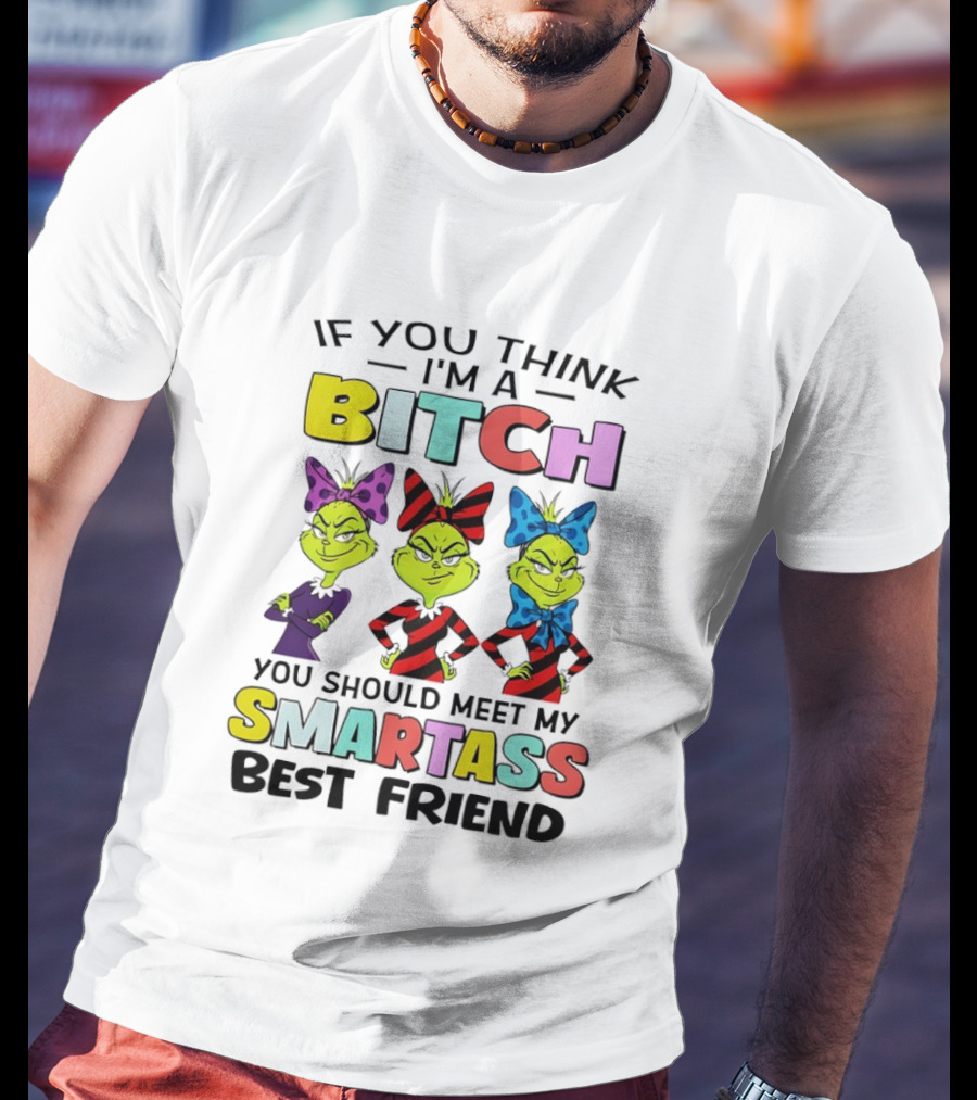 Bitch Smartass Grinch Best Friend Colorful Sassy Attitude T-Shirt
