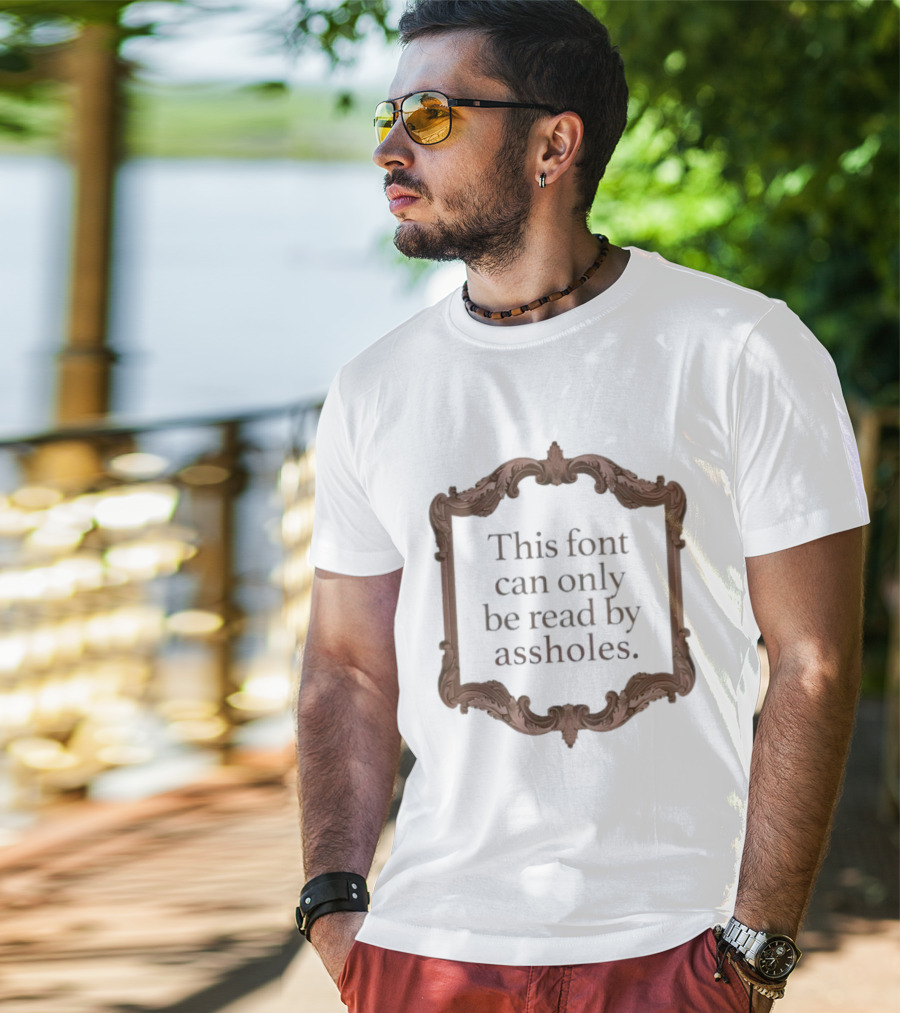 This Font Can Only Be Read By Assholes Frame T-Shirt