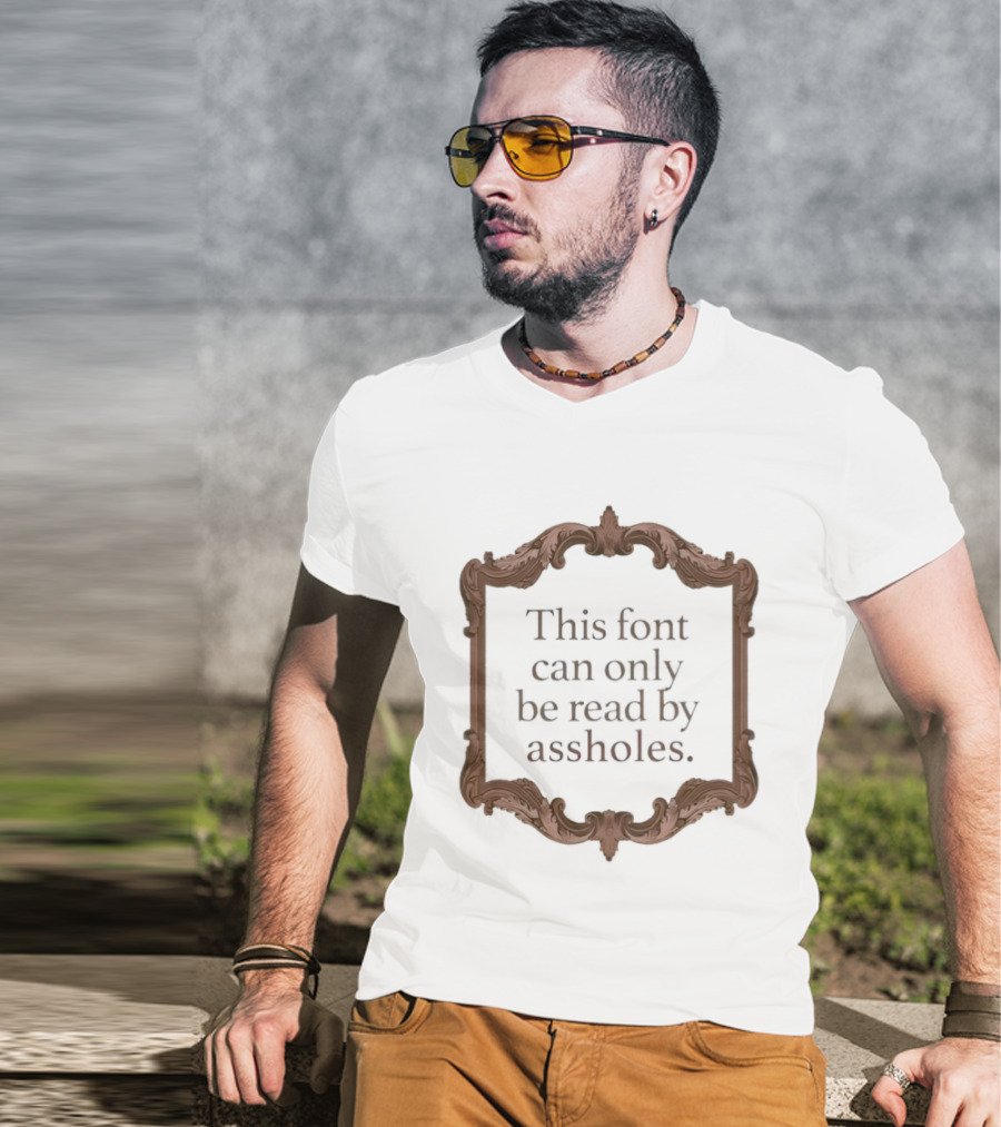 This Font Can Only Be Read By Assholes Frame T-Shirt