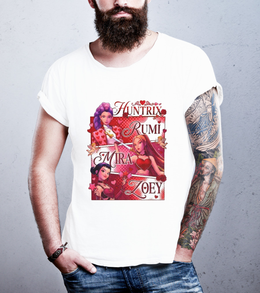 Saja Kpop Idol Huntrix Rumi Mira Zoey Valentine’s Day T-Shirt