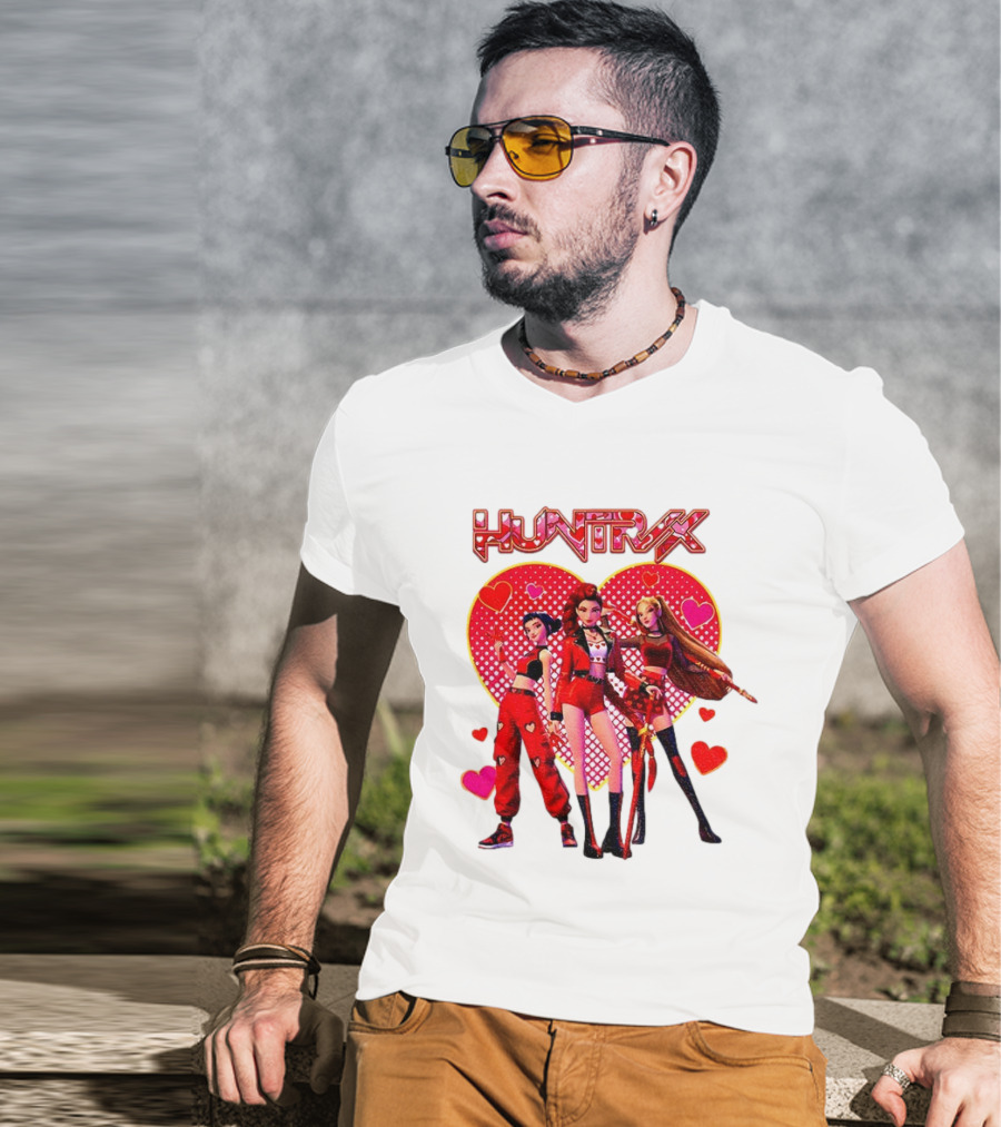 Huntrix Valentine Anime Girl Group Saja Girls Hearts T-Shirt