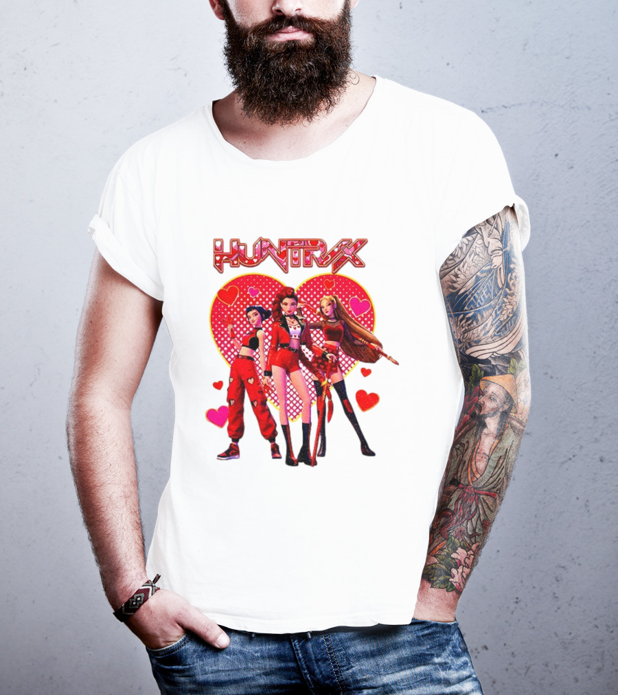 Huntrix Valentine Anime Girl Group Saja Girls Hearts T-Shirt