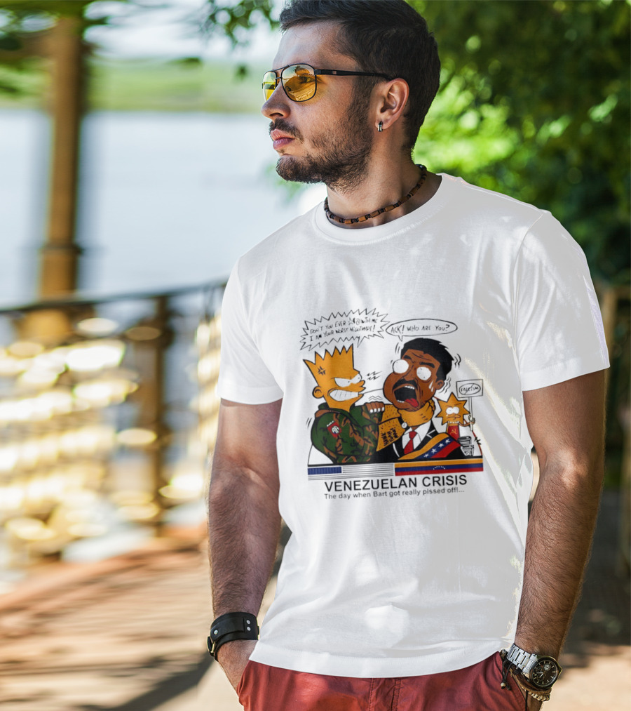 Venezuelan Crisis Bart Cartoon Political Commentary Satire T-Shirt