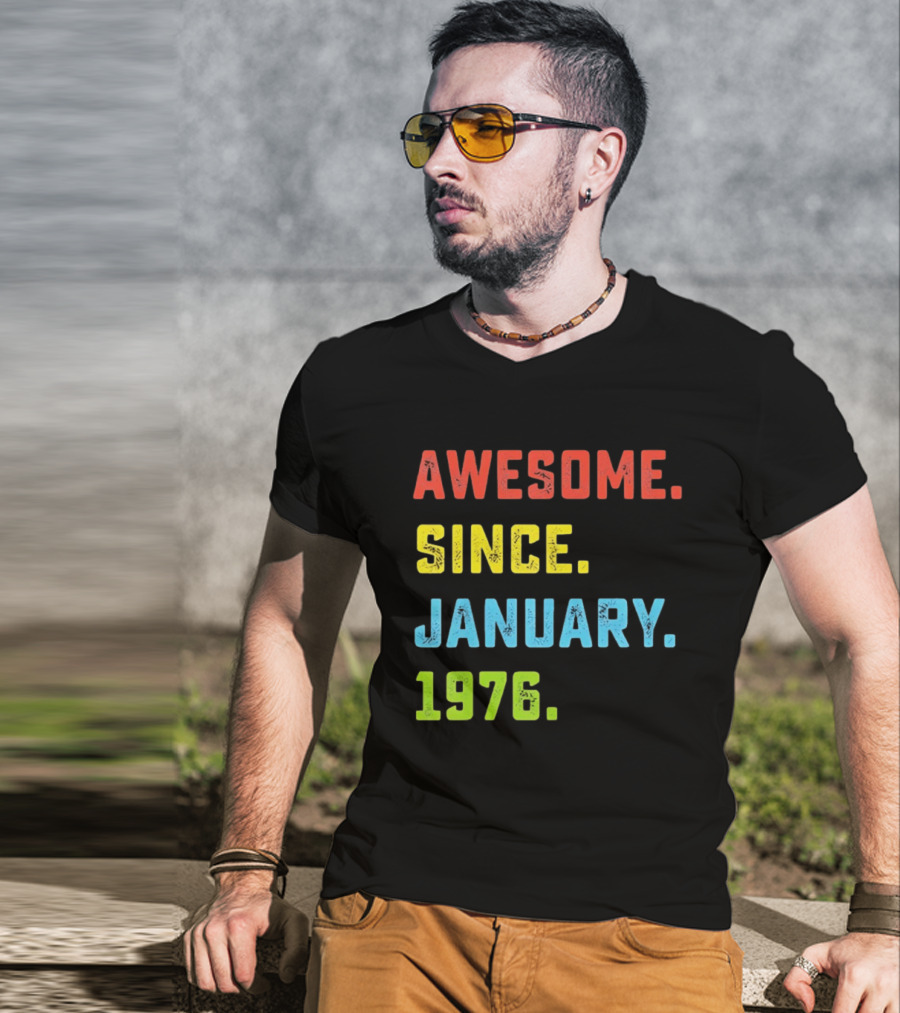 Awesome Since January 1976 50th Birthday Celebration T-Shirt
