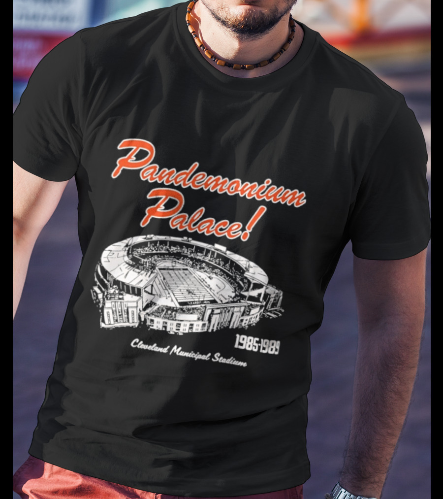 Cleveland Browns Pandemonium Palace Cleveland Municipal Stadium 1985 1989 T-Shirt