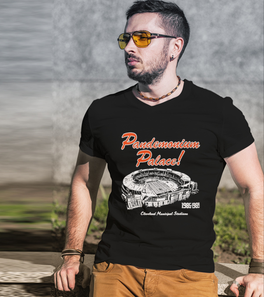 Cleveland Browns Pandemonium Palace Cleveland Municipal Stadium 1985 1989 T-Shirt