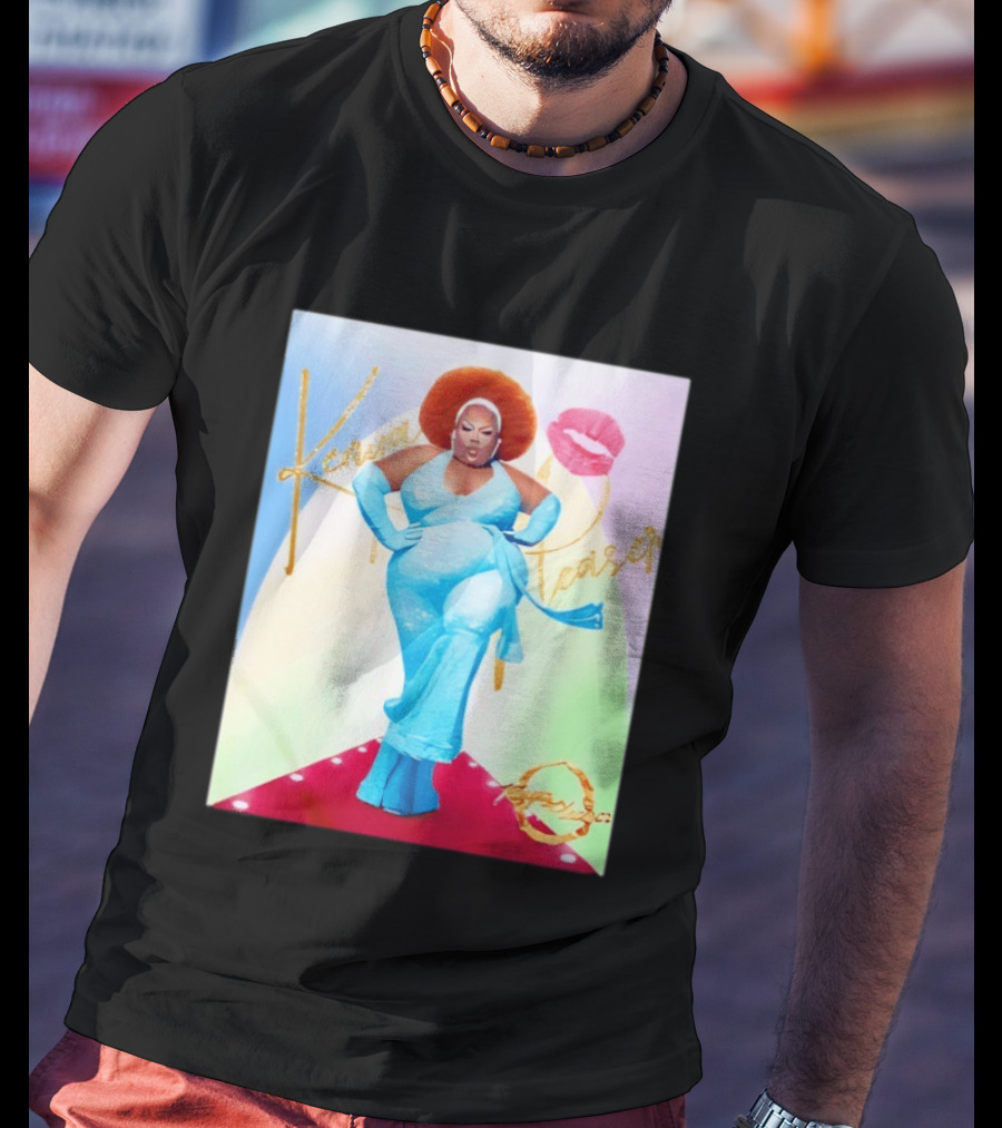 Kenya Pleaser Bellbottoms Classic Fierce Afro Diva Glam Lips T-Shirt