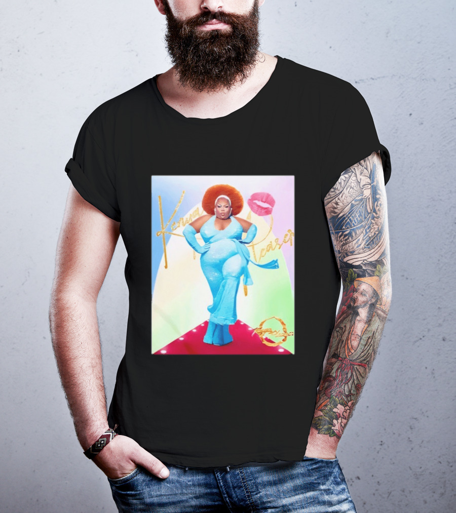Kenya Pleaser Bellbottoms Classic Fierce Afro Diva Glam Lips T-Shirt
