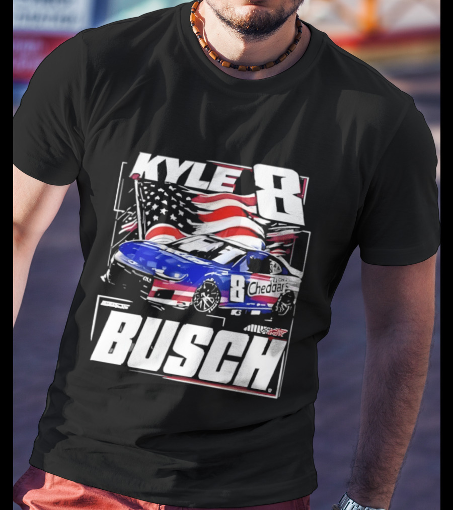 Kyle Busch 8 And His Car NASCAR Driver Cheddar’s Kitchen T-Shirt