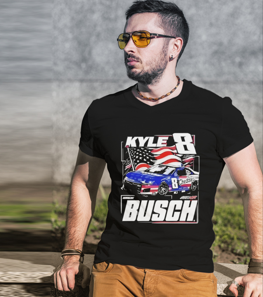 Kyle Busch 8 And His Car NASCAR Driver Cheddar’s Kitchen T-Shirt