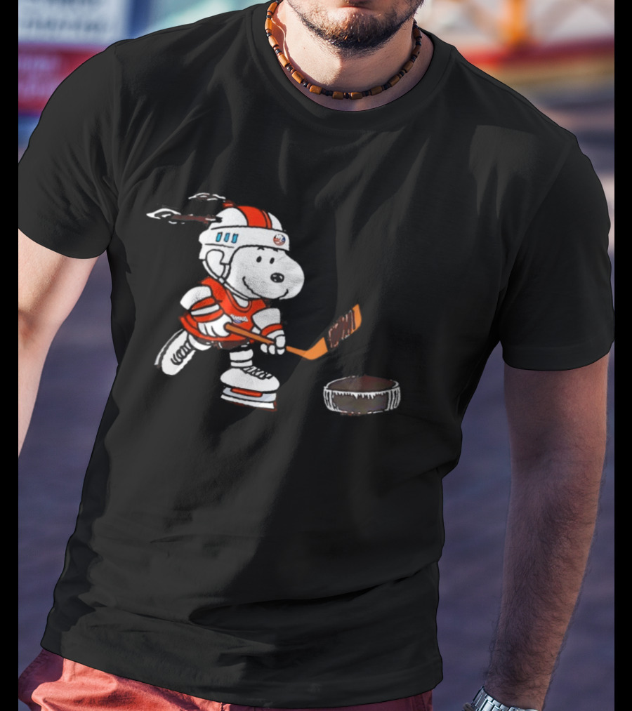 New York Islanders Peanuts Snoopy Hockey Night 2026 T-Shirt