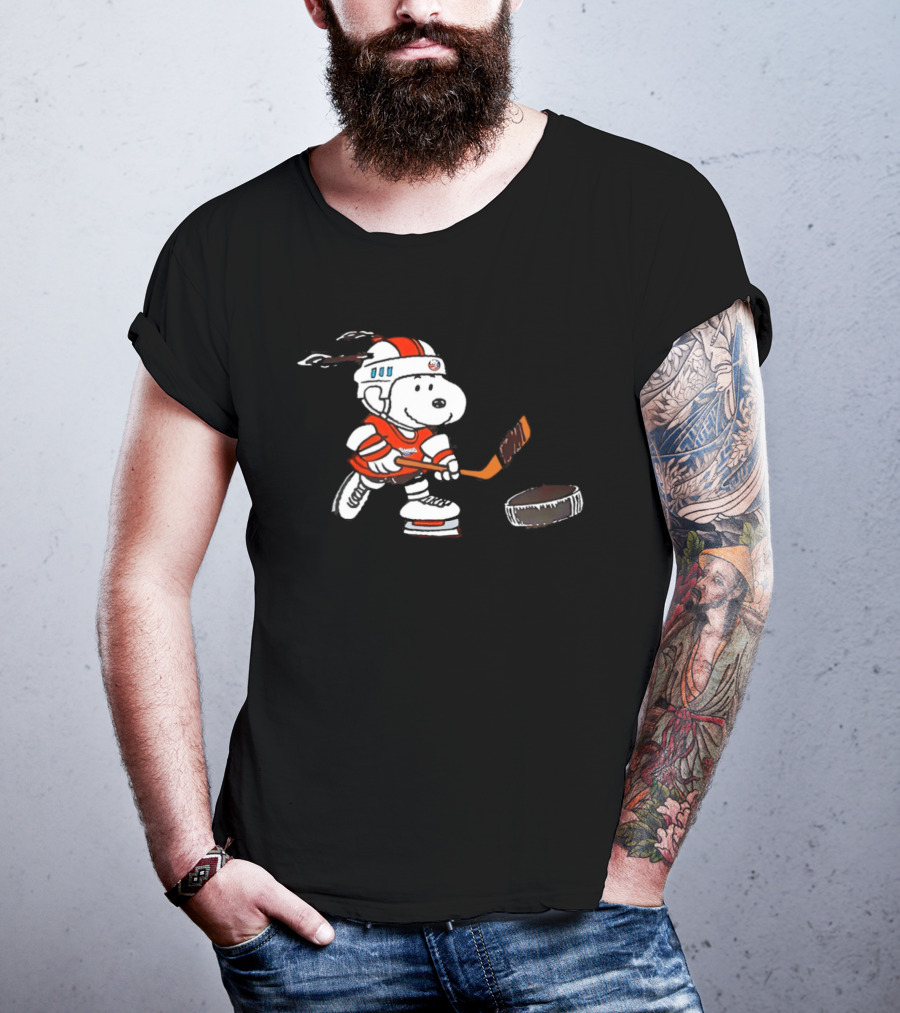 New York Islanders Peanuts Snoopy Hockey Night 2026 T-Shirt