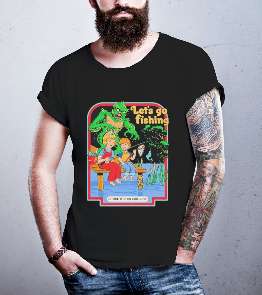 Let's Go Fishing Activities For Children Monster And Pond Adventure T-Shirt